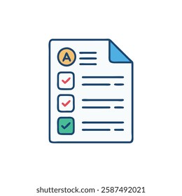 Exam Sheet Flat Icon Design