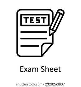 Exam Sheet Vector outline Icon Design illustration. Education Symbol on White background EPS 10 File