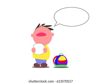 exam stress boy frustrated about his examination result with empty balloon word for edit text