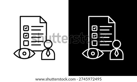 Exam Supervision Outline White Icon Set Design
