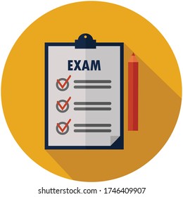 Exam , test, list and education icon vector symbol