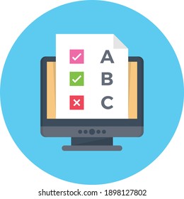 Exam Vector Colour Flat Icon