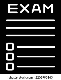 Icono de vector de examen. Se puede usar para imprimir, móviles y aplicaciones web.