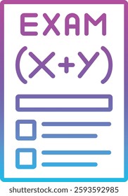 Exam vector icon. Can be used for printing, mobile and web applications.