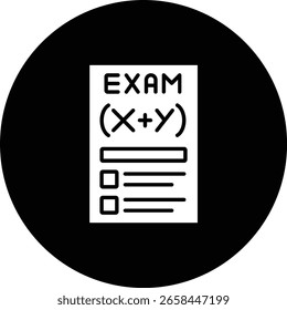 Exam vector icon. Can be used for printing, mobile and web applications.