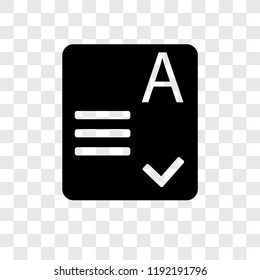 Exam vector icon isolated on transparent background, Exam transparency logo concept