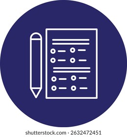 Prüfung Vektor Linie Kreis Symbol Entwurf
