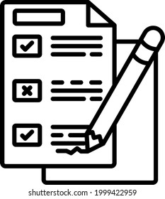 Exam Vector Line Icon Design
