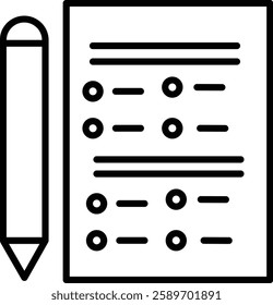 Exam Vector Line Icon Design
