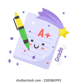pegatina de vector de examen, educación diseño plano simple moderno aislado en fondo blanco.