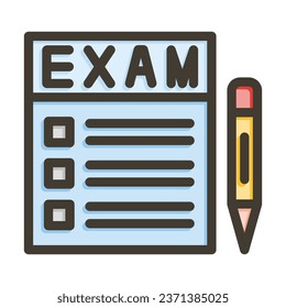 Exam Vector Thick Line Filled Colors Icon For Personal And Commercial Use.
