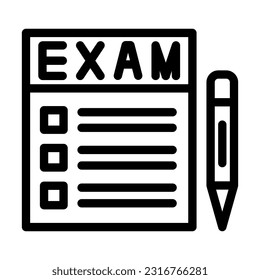 Exam Vector Thick Line Icon For Personal And Commercial Use.
