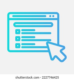 Testen Sie das Symbol der Website im Farbverlauf-Stil, verwenden Sie für die Website-Mobile-App-Präsentation
