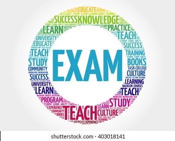 Exam Word Cloud Education Collage Stock Vector (Royalty Free) 403018141 ...