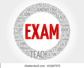 EXAM Word cloud education collage