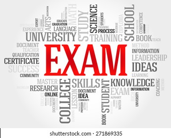 EXAM. Word education collage