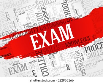 EXAM. Word education collage