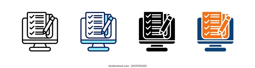 Examination All In One Icon Multi Styles Vector Set
