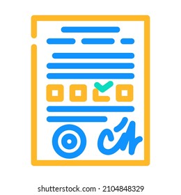 examination documents color icon vector. examination documents sign. isolated symbol illustration