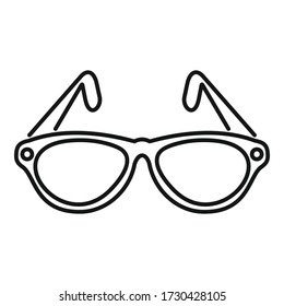 Examination eyeglasses icon. Outline examination eyeglasses vector icon for web design isolated on white background