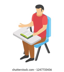 Examination hall flat icon design