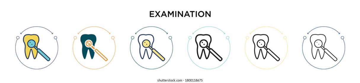 Examination icon in filled, thin line, outline and stroke style. Vector illustration of two colored and black examination vector icons designs can be used for mobile, ui, web