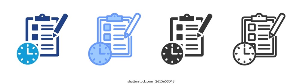 Examination icon set multiple style collection