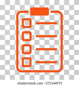 Examination icon. Vector illustration style is flat iconic symbol, orange color, transparent background. Designed for web and software interfaces.