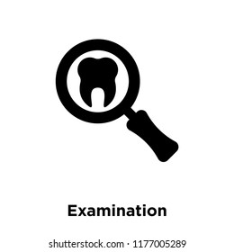 Examination icon vector isolated on white background, logo concept of Examination sign on transparent background, filled black symbol