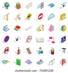 Examination icons set. Isometric style of 36 examination vector icons for web isolated on white background