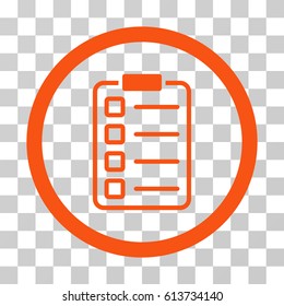 Examination Page icon. Vector illustration style is flat iconic symbol, orange color, transparent background. Designed for web and software interfaces.