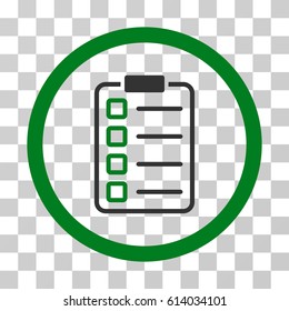 Examination Page icon. Vector illustration style is flat iconic bicolor symbol, green and gray colors, transparent background. Designed for web and software interfaces.