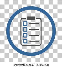 Examination Page vector icon. Illustration style is flat iconic bicolor cobalt and gray rounded symbol on a transparent background.