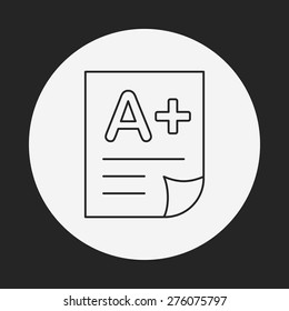 Examination paper line icon