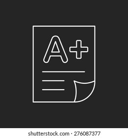 Examination paper line icon