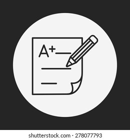 Examination paper line icon