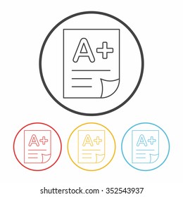 Examination paper line icon