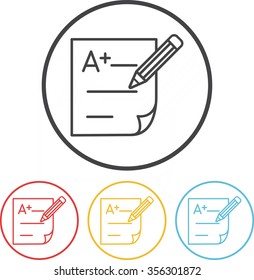 Examination paper line icon