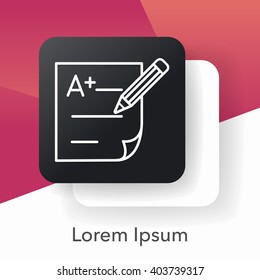 Examination paper line icon
