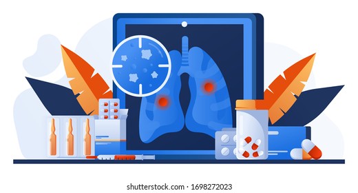 Examination patients lungs with tuberculosis, lung cancer, asthma diseases, coronavirus, infection. Pulmonology or respiratory medicine. Pharmacy, drugs and pills. Chest x-ray. Lung radiography image