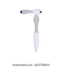 examination reflex hammer cartoon. healthcare instrument, testing response, assessment clinical examination reflex hammer sign. isolated symbol vector illustration