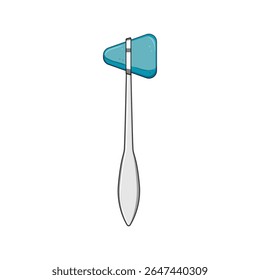 exame reflexo martelo cartoon. instrumento de saúde, resposta de teste, avaliação exame clínico reflexo martelo sinal. símbolo isolado vetor ilustração