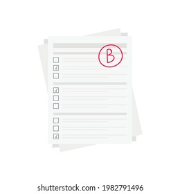Examination result grade sign vector illustration