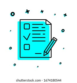 examination sheet icon. Simple thin line, outline, glyph, flat vector of education icons for ui and ux, website or mobile application
