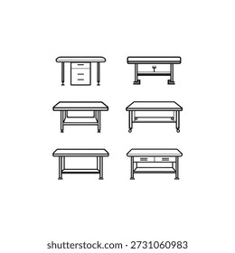Examination Table line art drawing for healthcare illustrations