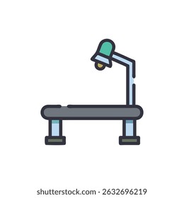 Examination table vector illustration with lamp on White Background