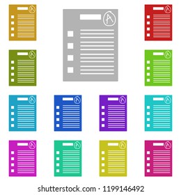 Examination test with score excellent icon in multi color style. Simple glyph vector of education set for UI and UX, website or mobile application