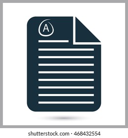 Examination test with score excellent icon