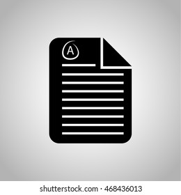Examination test with score excellent icon