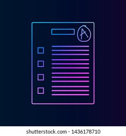 Examination test with score excellent nolan icon. Simple thin line, outline vector of Education icons for UI and UX, website or mobile application